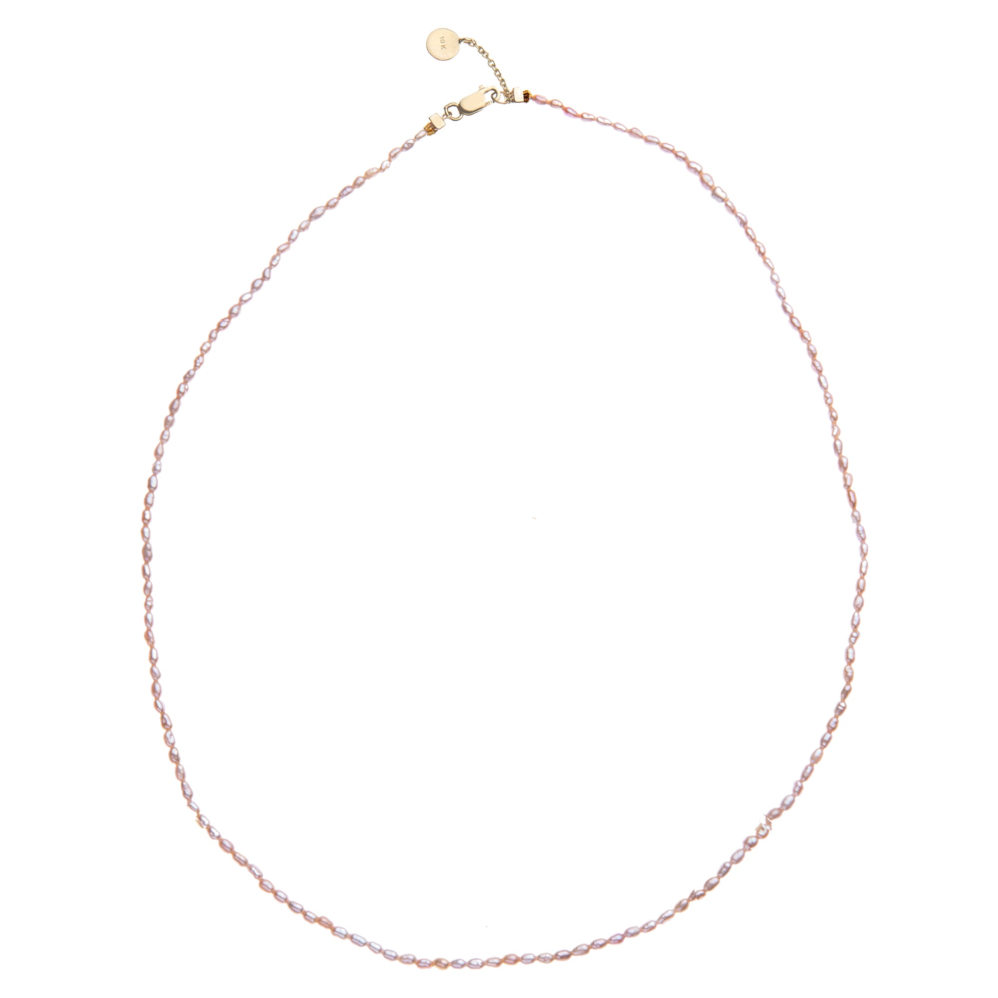 JW x House of Harris Rice Pearl Necklace in 10k Gold