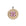 Gold lucky coin pendant with 4 leaf clover made of pink tourmaline stones