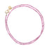 double wrap beaded necklace with pink tourmaline beads and gold lobster clasp
