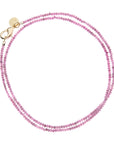 Double Wrap Diamond Cut Beaded Necklace in Pink Tourmaline