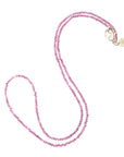 Double Wrap Diamond Cut Beaded Necklace in Pink Tourmaline