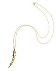Protect ancient eye tusk pendant on the adjustable delicate chain.
