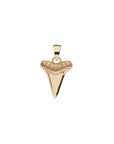 PROTECT Baby Shark Tooth Pendant in Solid Gold with Lapis