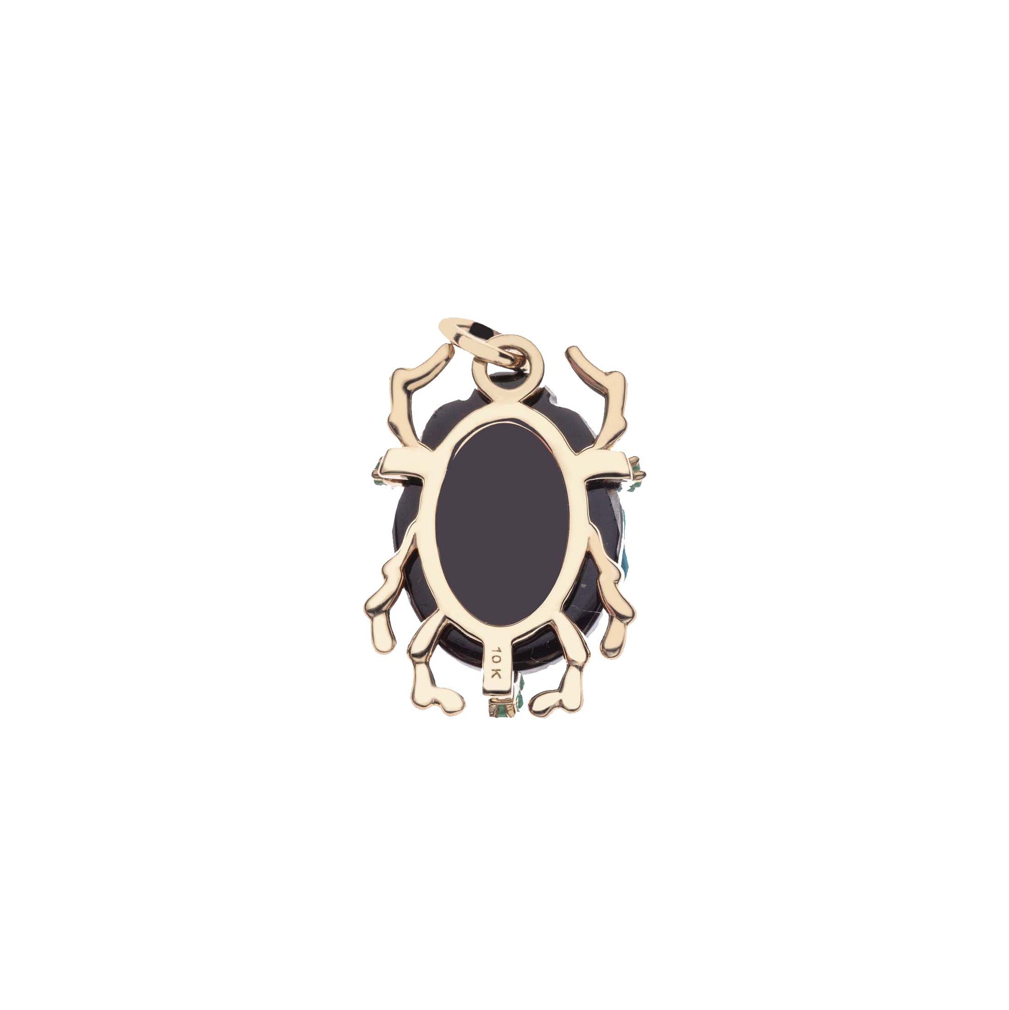 PROTECT Onyx Scarab Pendant in Solid Gold