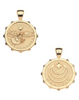 Front and back of protect eagle coin. Back features the Jane Win moon and star logo and the word PROTECT.