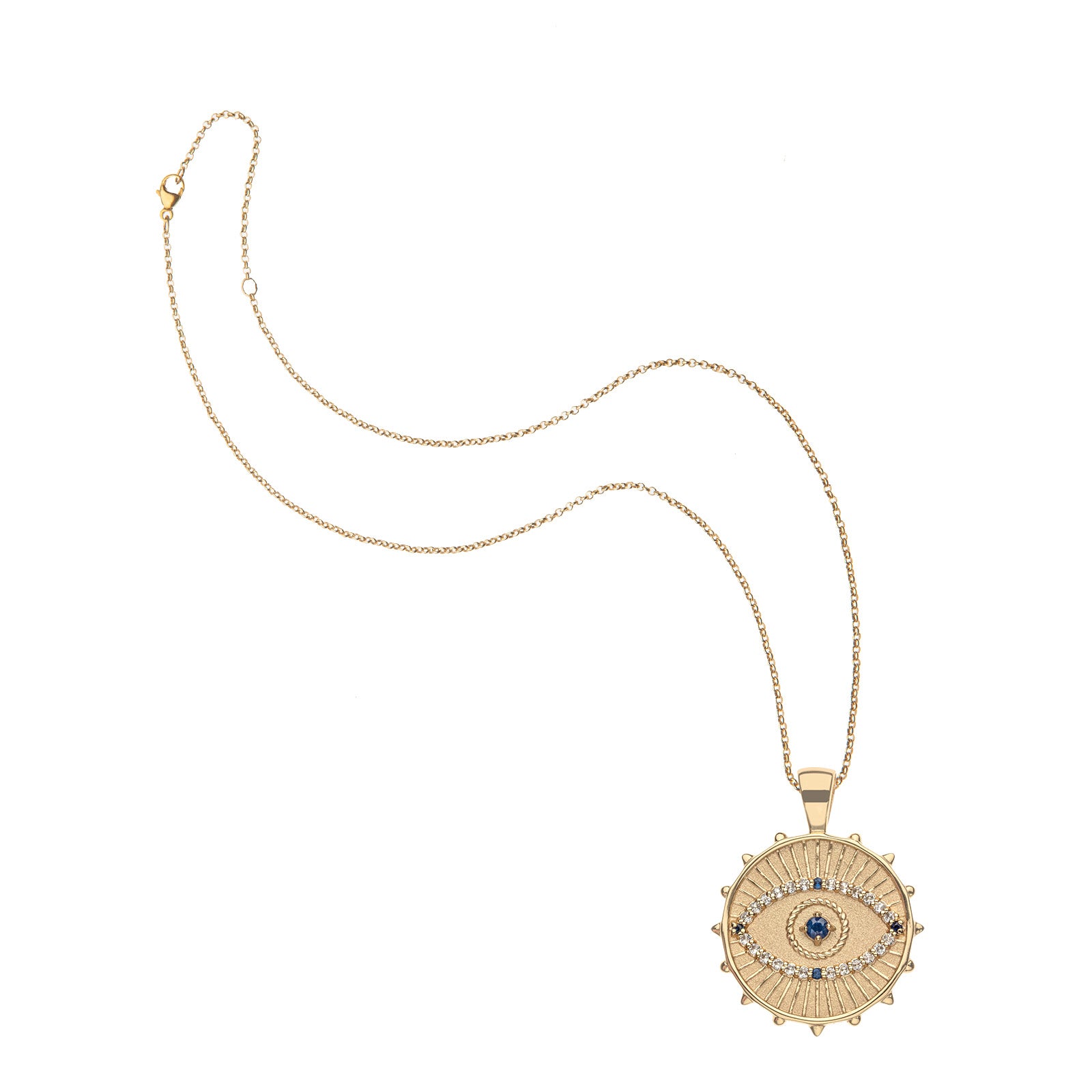 Eye on the sky pendant on classic rolo chain