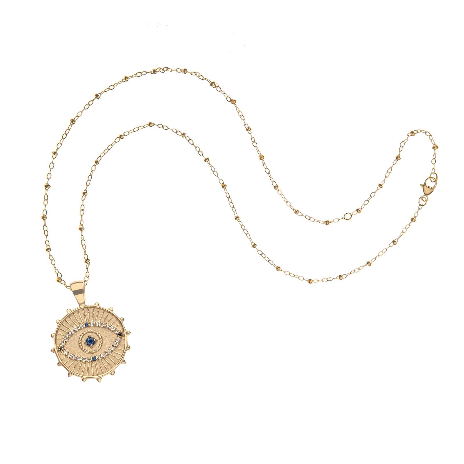 Eye on the sky pendant on satellite chain
