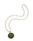 PROTECT JW Original Pendant Coin in Green Enamel