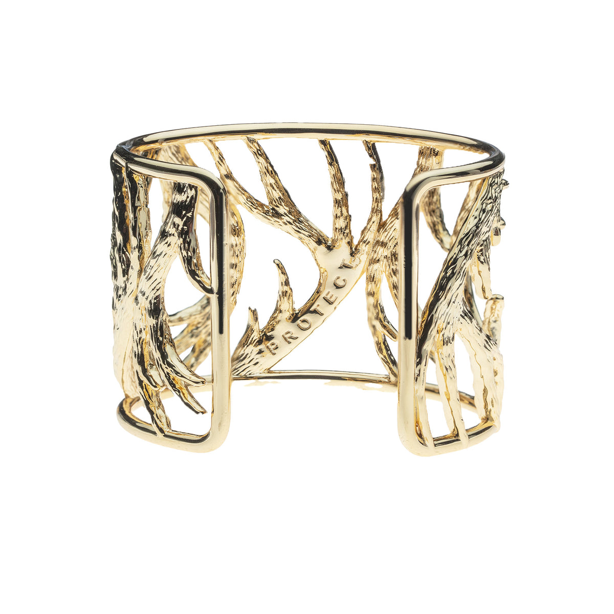 Inside of the protect guardian antler cuff features the word PROTECT