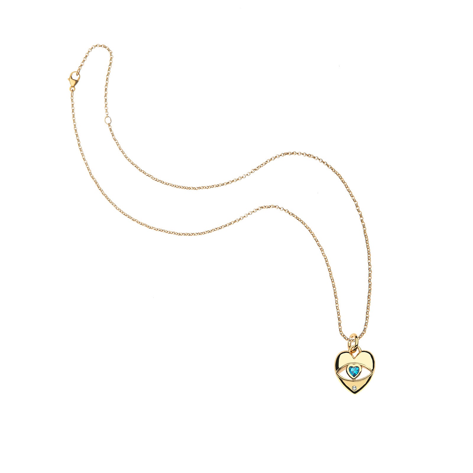 Protect hold my heart pendant on the classic rolo chain