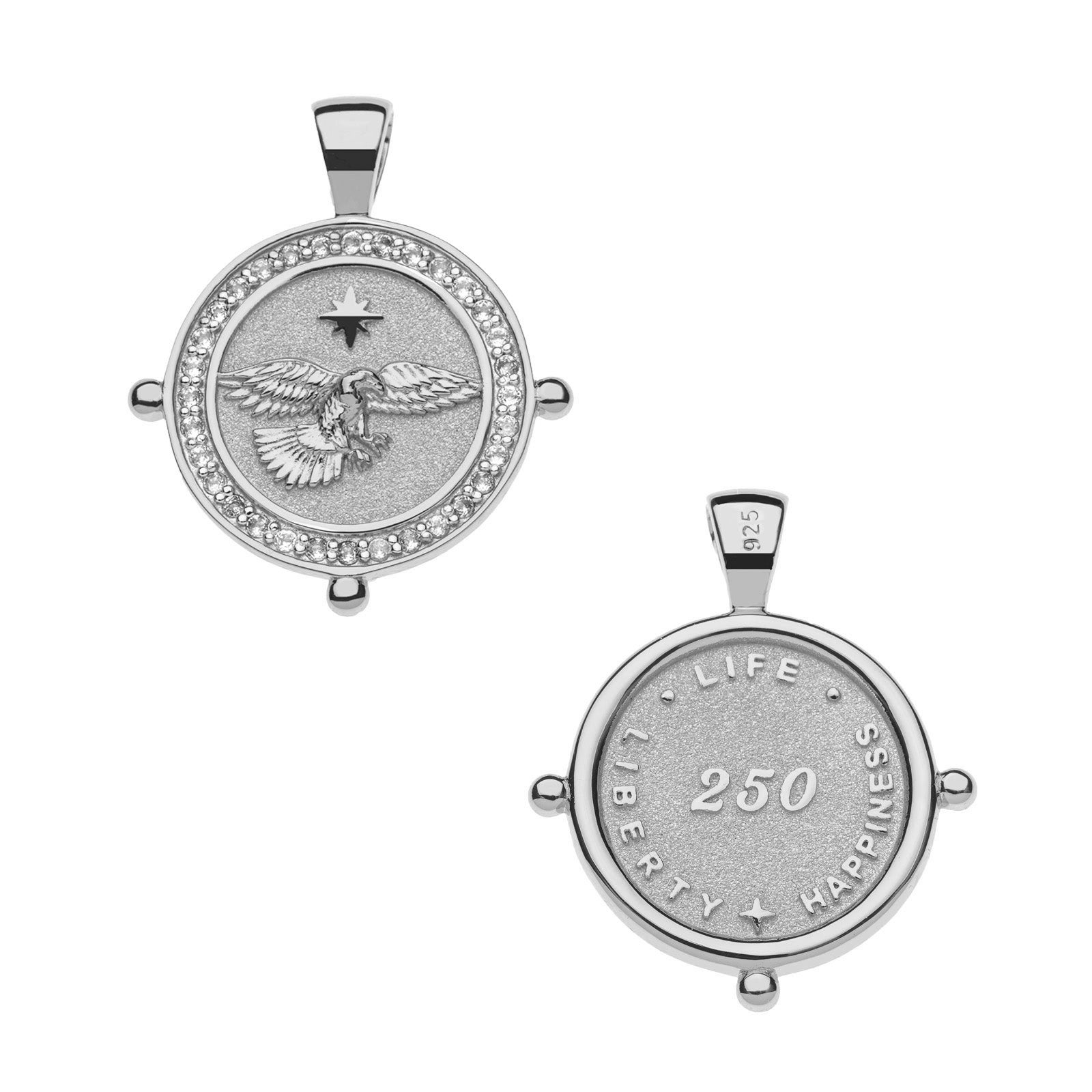 LIMITED EDITION 250TH PROTECT Eagle JW Small Embellished Coin in Silver