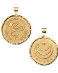 Gold PROTECT Coin Pendant Shown Front and Back