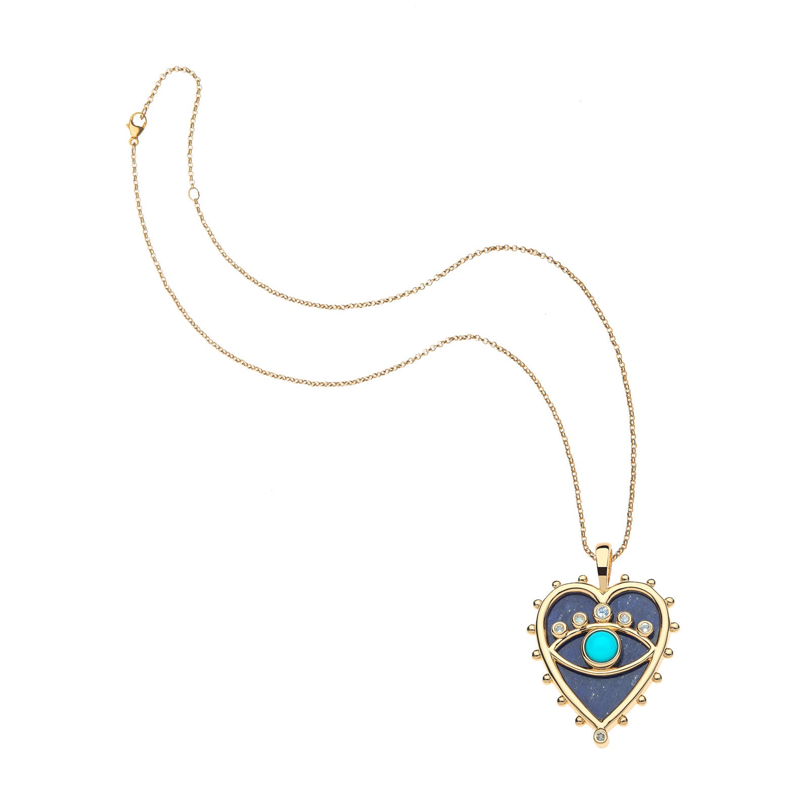 Protect queen of hearts pendant on the classic rolo chain