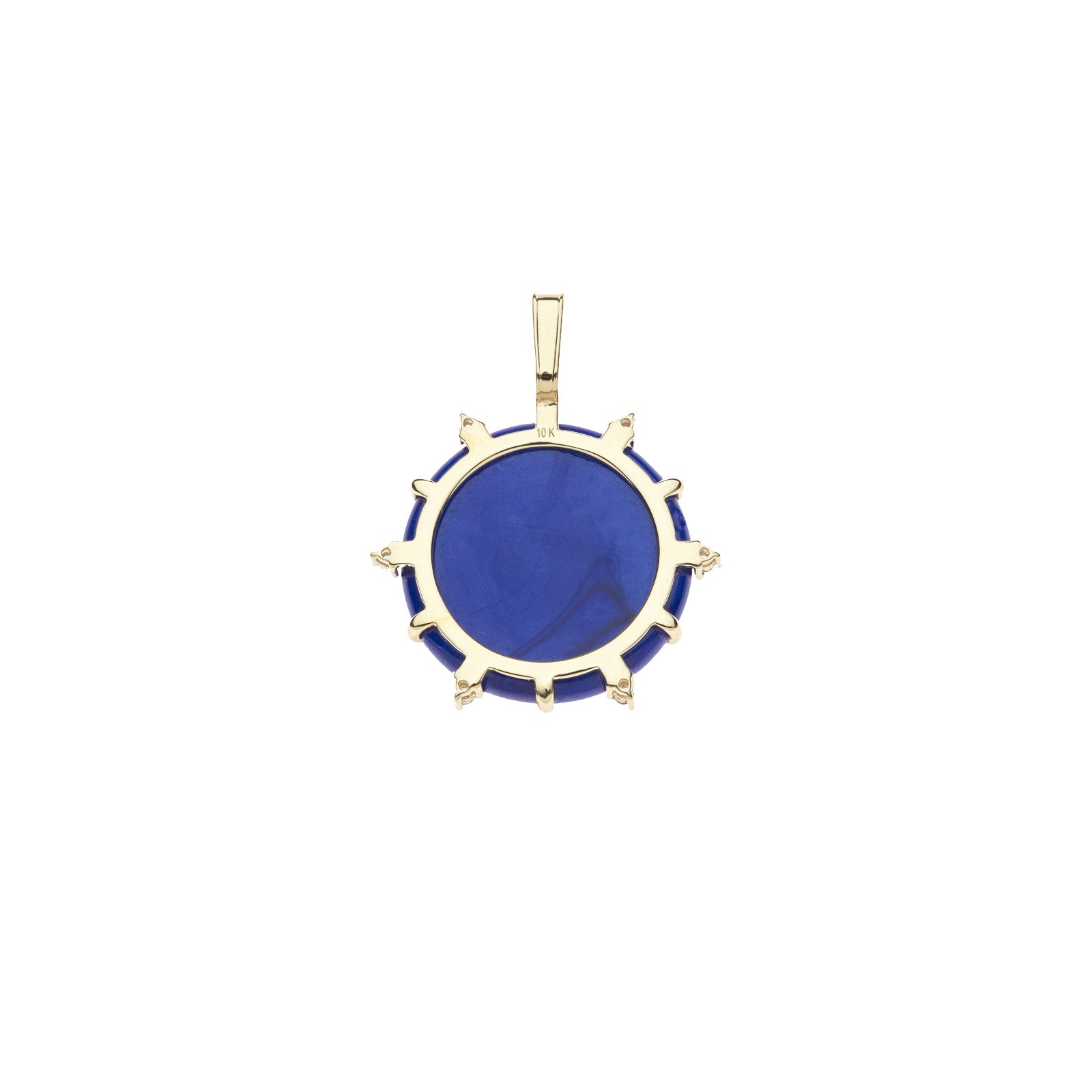 Back of protect traveling eye shows gold setting