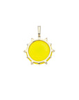 Back of protect traveling eye pendant shows gold setting