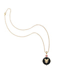 Onyx fox pendant on classic rolo chain