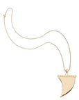 Gold shark tooth pendant on classic rolo chain