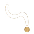 Gold Original Protect Coin Pendant on classic rolo chain