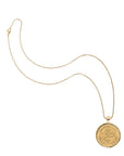 Gold Original Protect Coin Pendant on classic rolo chain