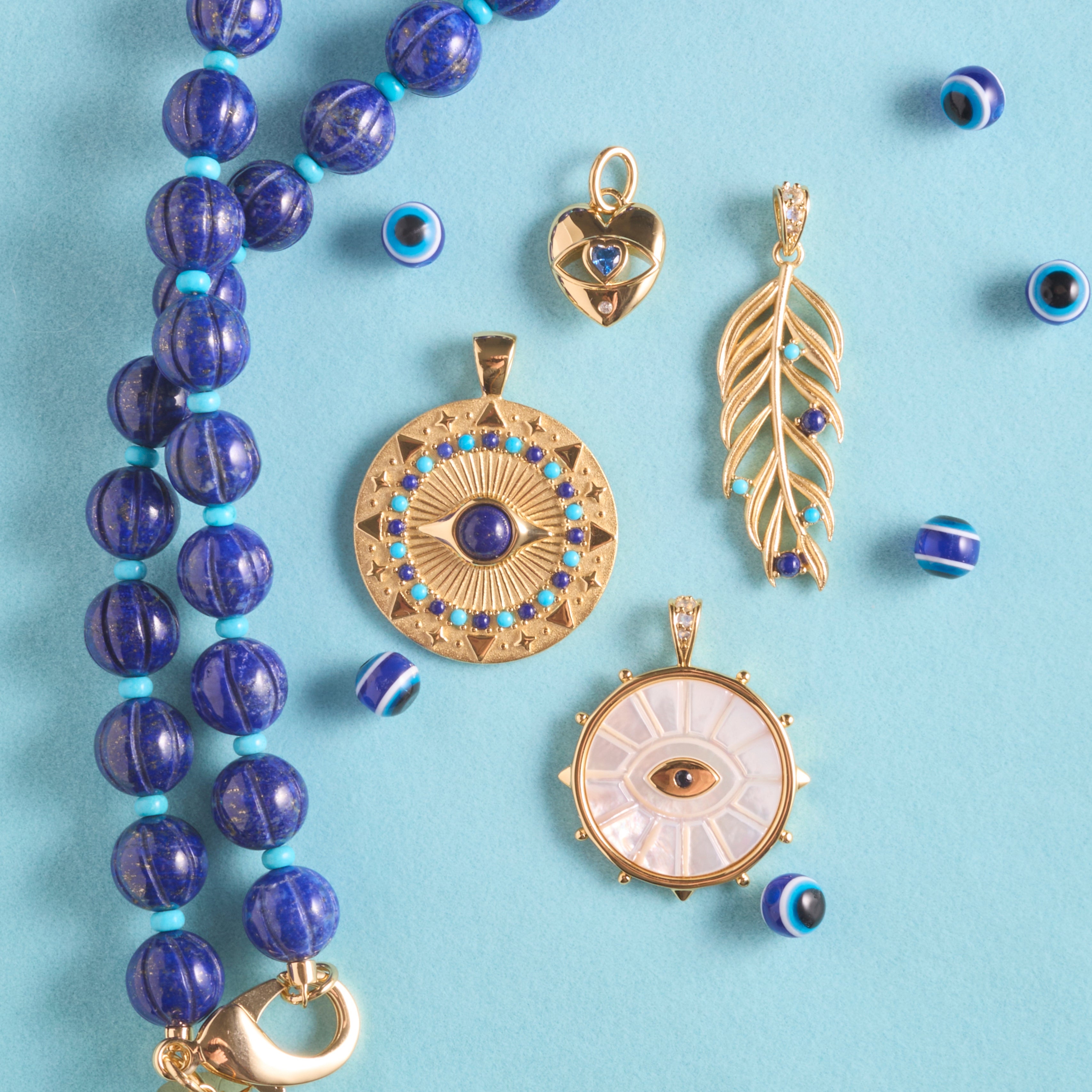 【天孫降臨】ヴィーナス  ブレスレット［Blue-eye］ PROTECT Gleaming Eye Pendant in Celestial Blue – Jane Win Jewelry