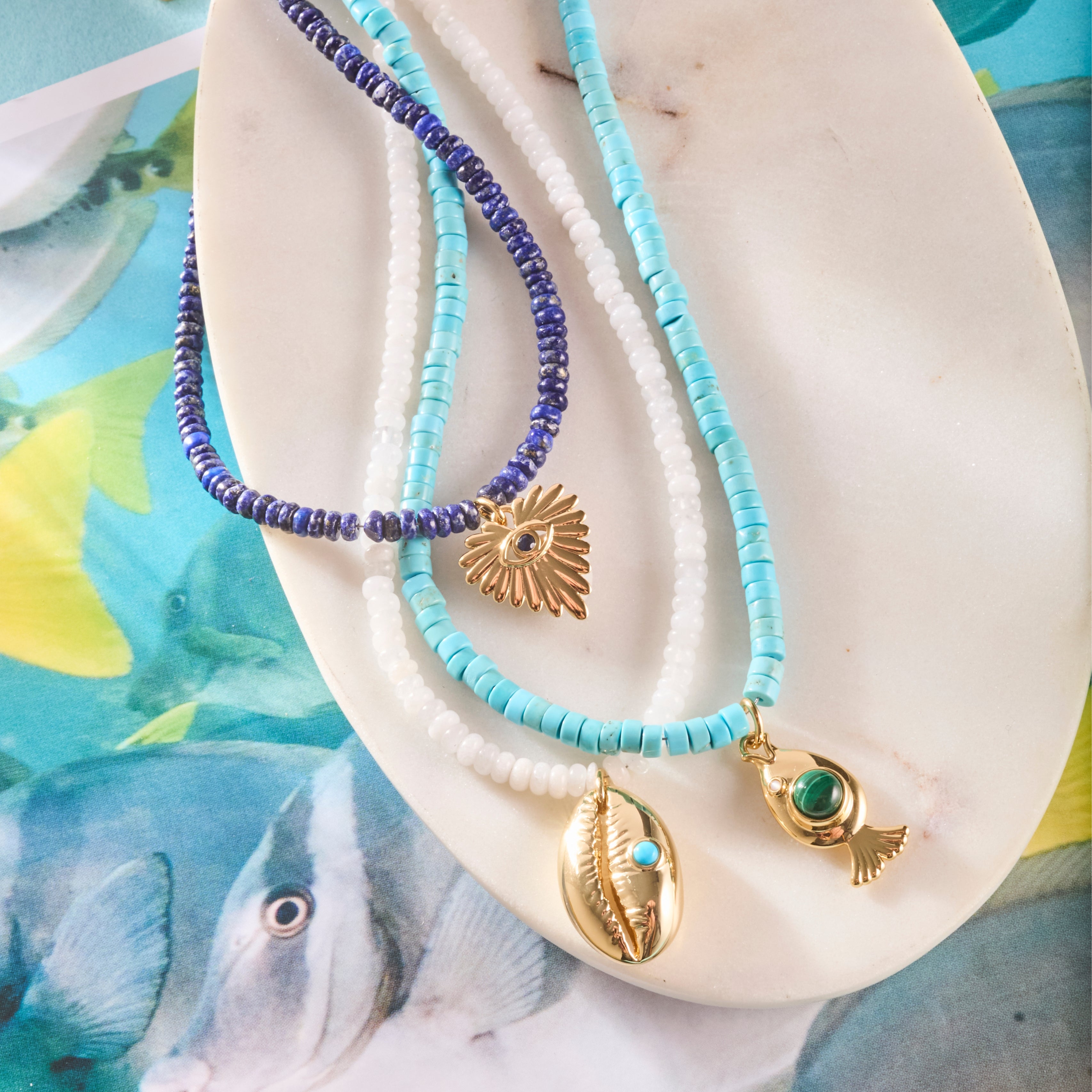 STRONG Keep Swimming Beaded Necklace SALE – Jane Win Jewelry