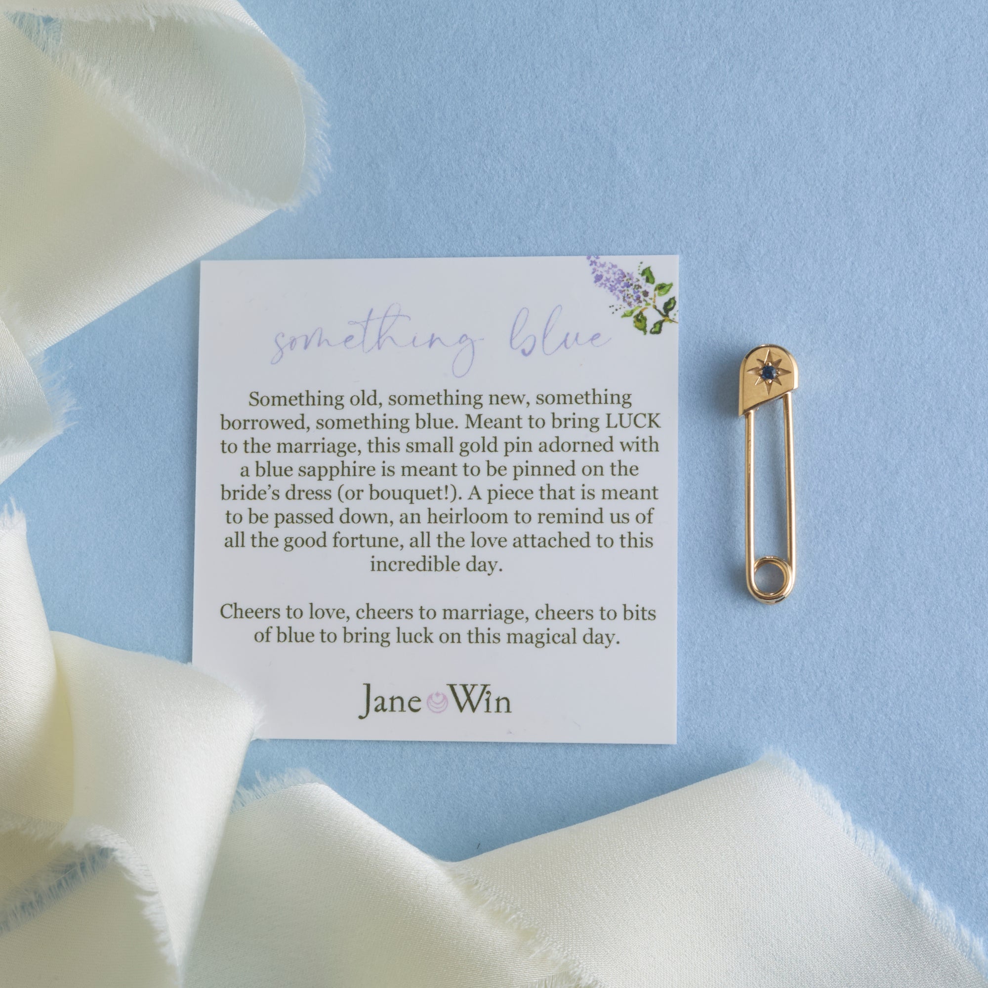 FOREVER Something Blue Pin in Solid Gold