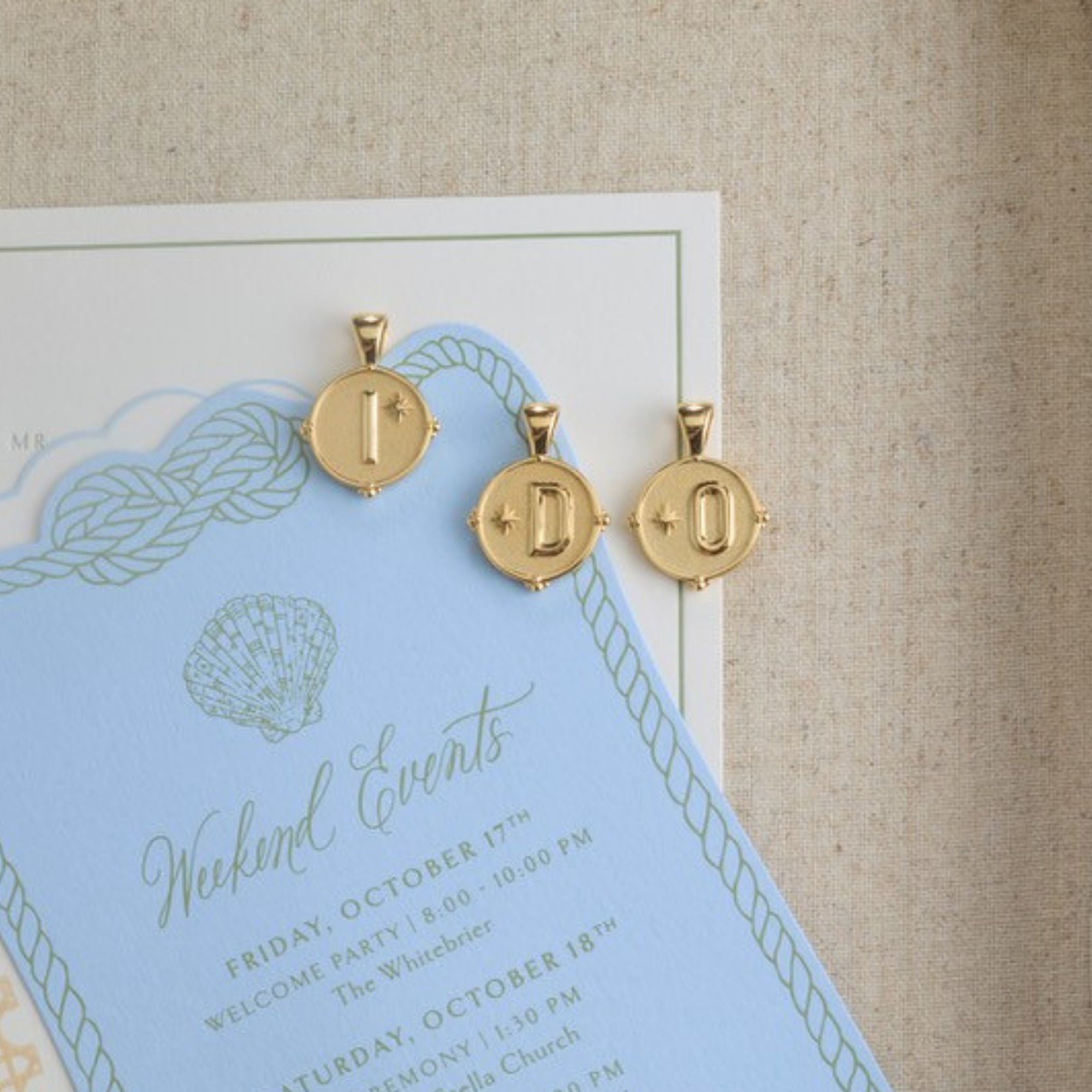 Bridal Collection: JW Letter Coin Pendant
