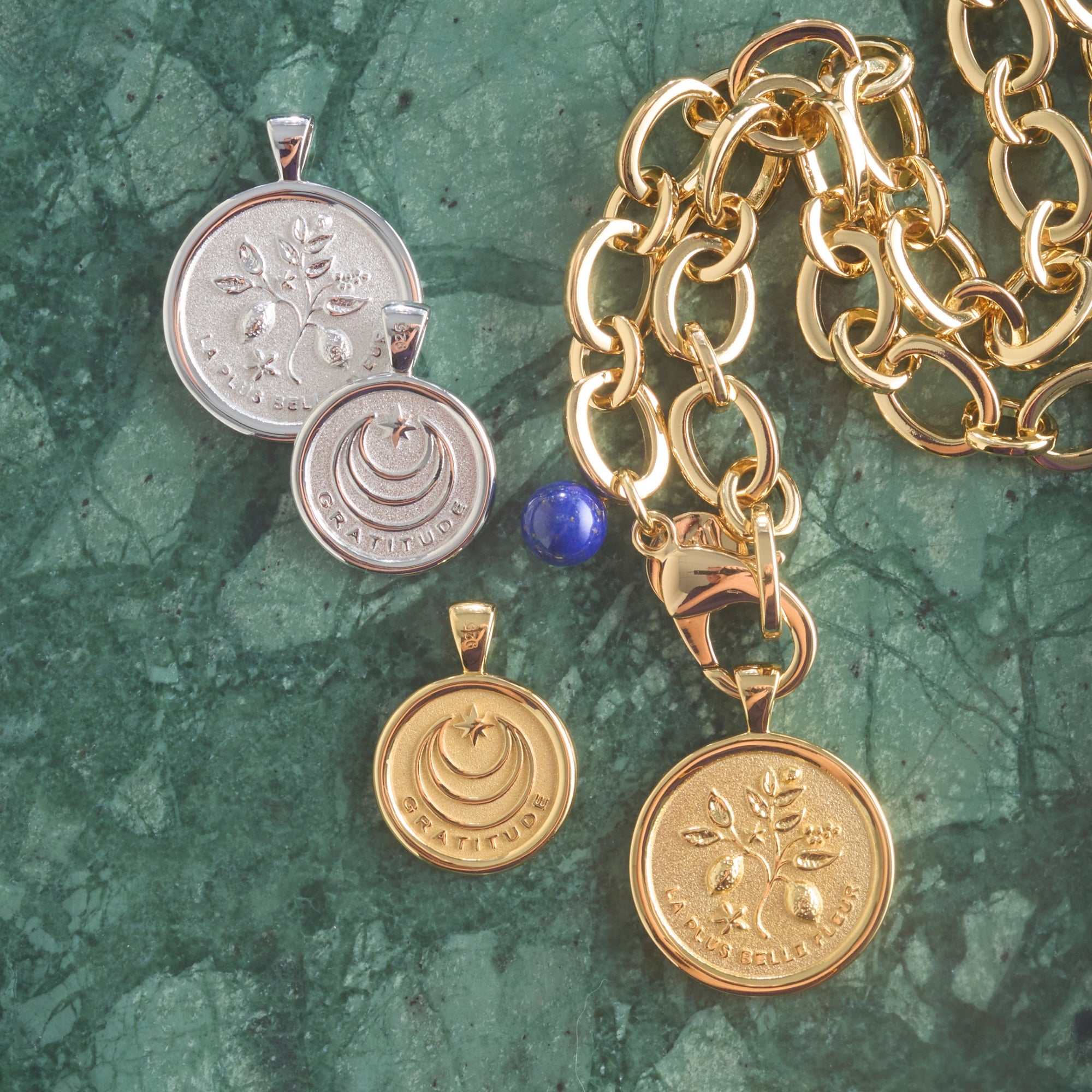 GRATITUDE JW Small Pendant Coin In Silver