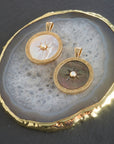 FOREVER Sundial Carved Black Mother of Pearl Pendant