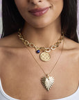 Chunky Link Chain with Lapis Bead