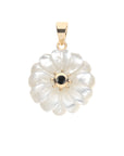 JW x Lewis Miller Carved Anemone Flower Pendant in Mother of Pearl