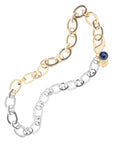 Two-tone Chunky Link Chain with Lapis Bead