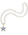 TEXAS JW Star Pendant with Blue Enamel