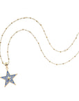 TEXAS JW Star Pendant with Blue Enamel