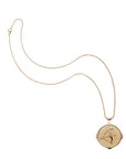 Gold original Sagittarius coin pendant on classic rolo chain