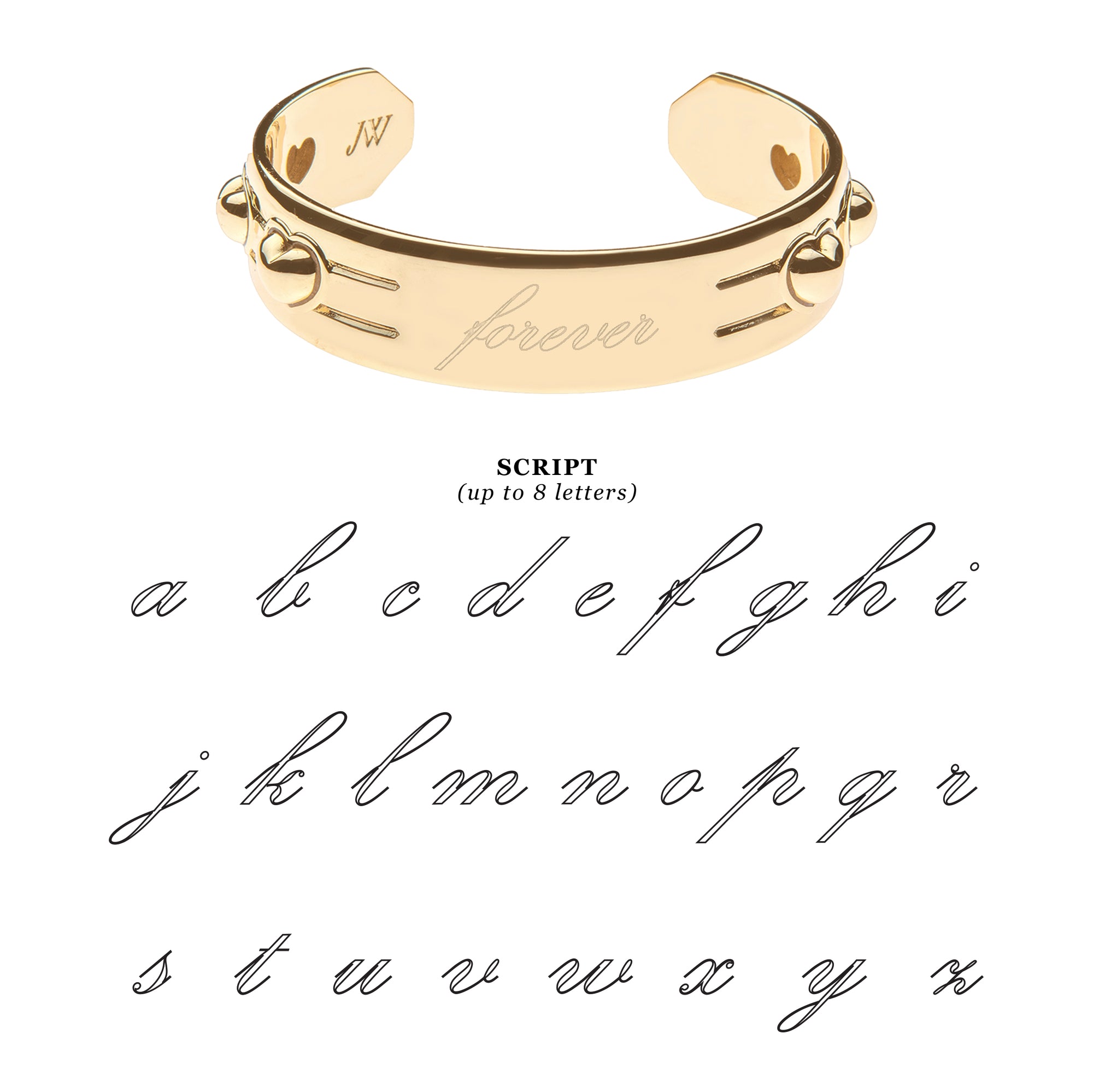 LOVE Engravable Set In Stone Heart Cuff