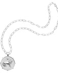 Silver Courage Coin on Drawn Link Chain