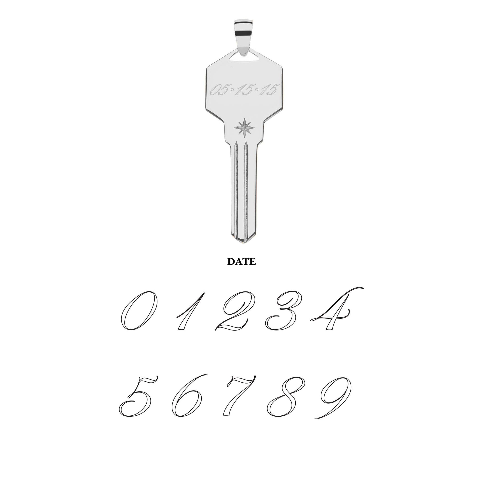 FOREVER Engravable Key Pendant in Silver