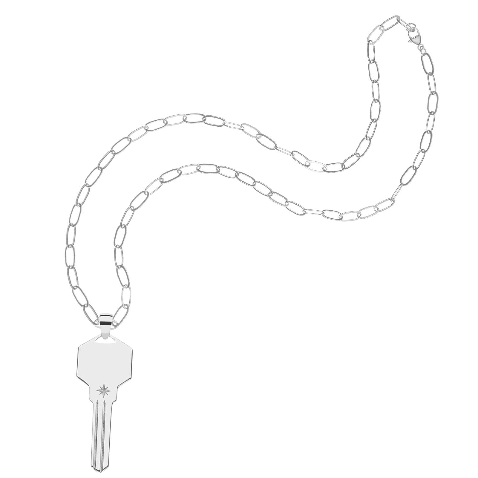 FOREVER Engravable Key Pendant in Silver