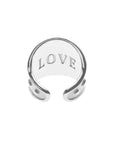 LOVE Cigar Band Ring in Silver