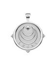 Silver Coin Pendant with Jane Win moon and star logo and word LUCKY underneath