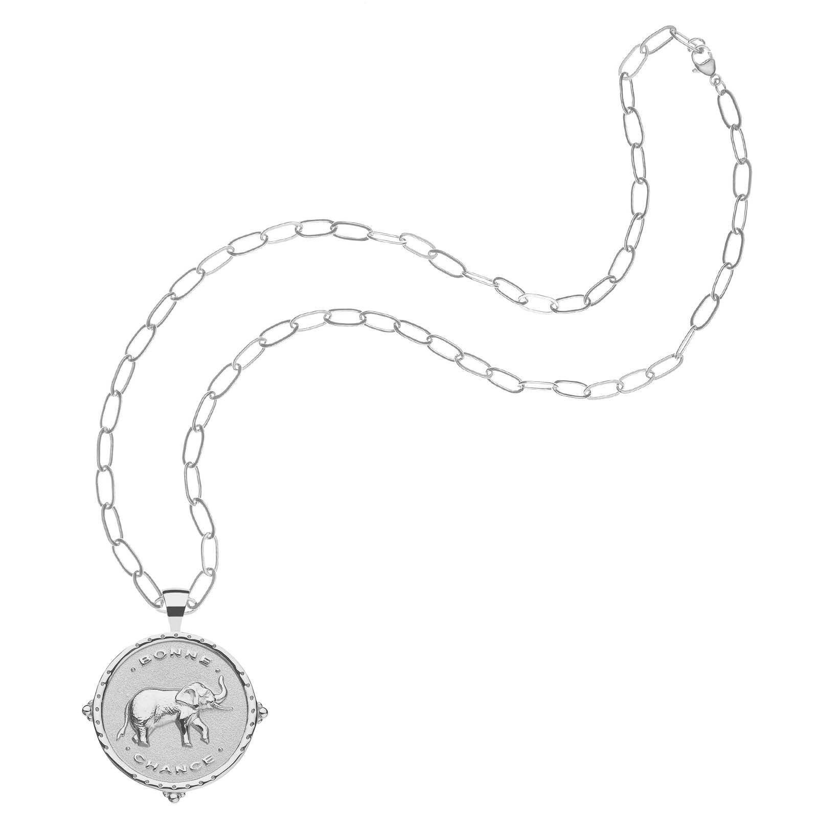 LUCKY JW Original Pendant Coin (Bonne Chance) in Silver