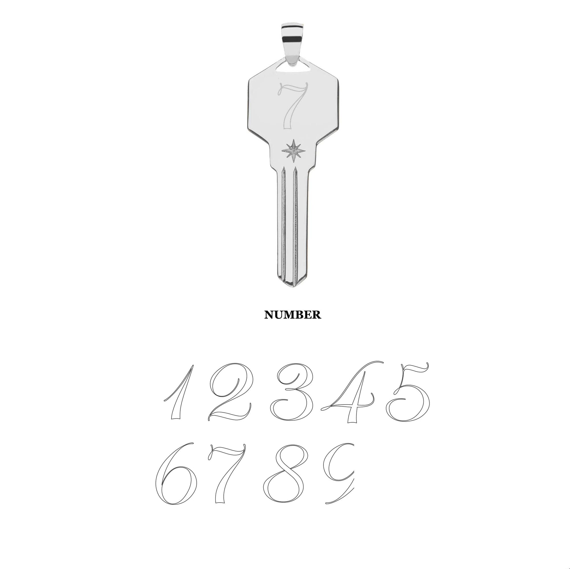 FOREVER Engravable Key Pendant in Silver