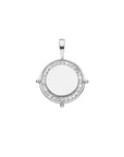 Embellished Personalized Petite Coin Pendant in Silver