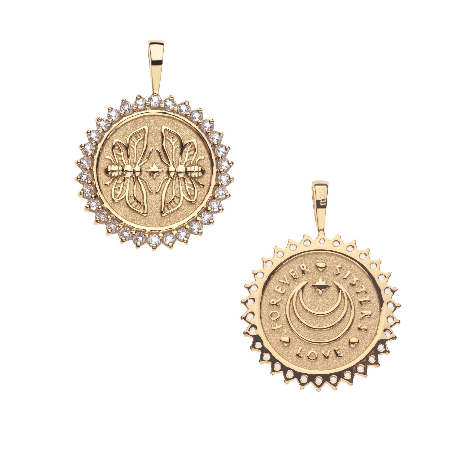 SISTERS Forever Petite Embellished Coin Pendant
