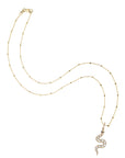 JW x House of Harris PROTECT Mother of Pearl Snake Pendant in Solid Gold