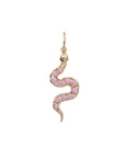 JW x House of Harris PROTECT Pink Opal Snake Pendant in Solid Gold