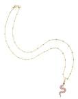 JW x House of Harris PROTECT Pink Opal Snake Pendant in Solid Gold