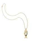 Strong amore fish pendant on the classic rolo chain
