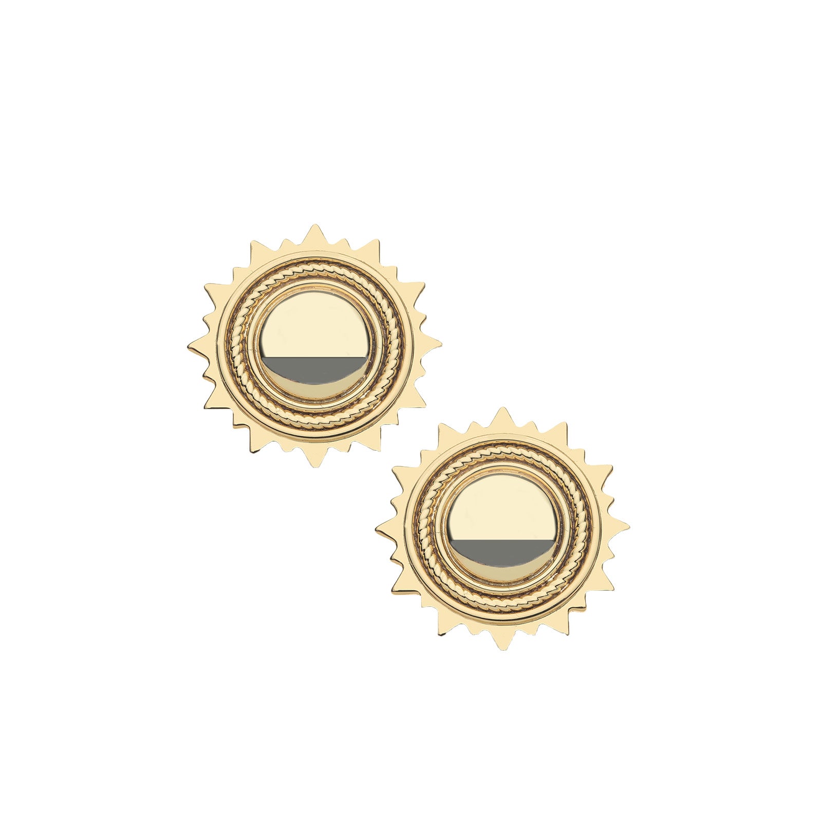 Gold sun stud earrings